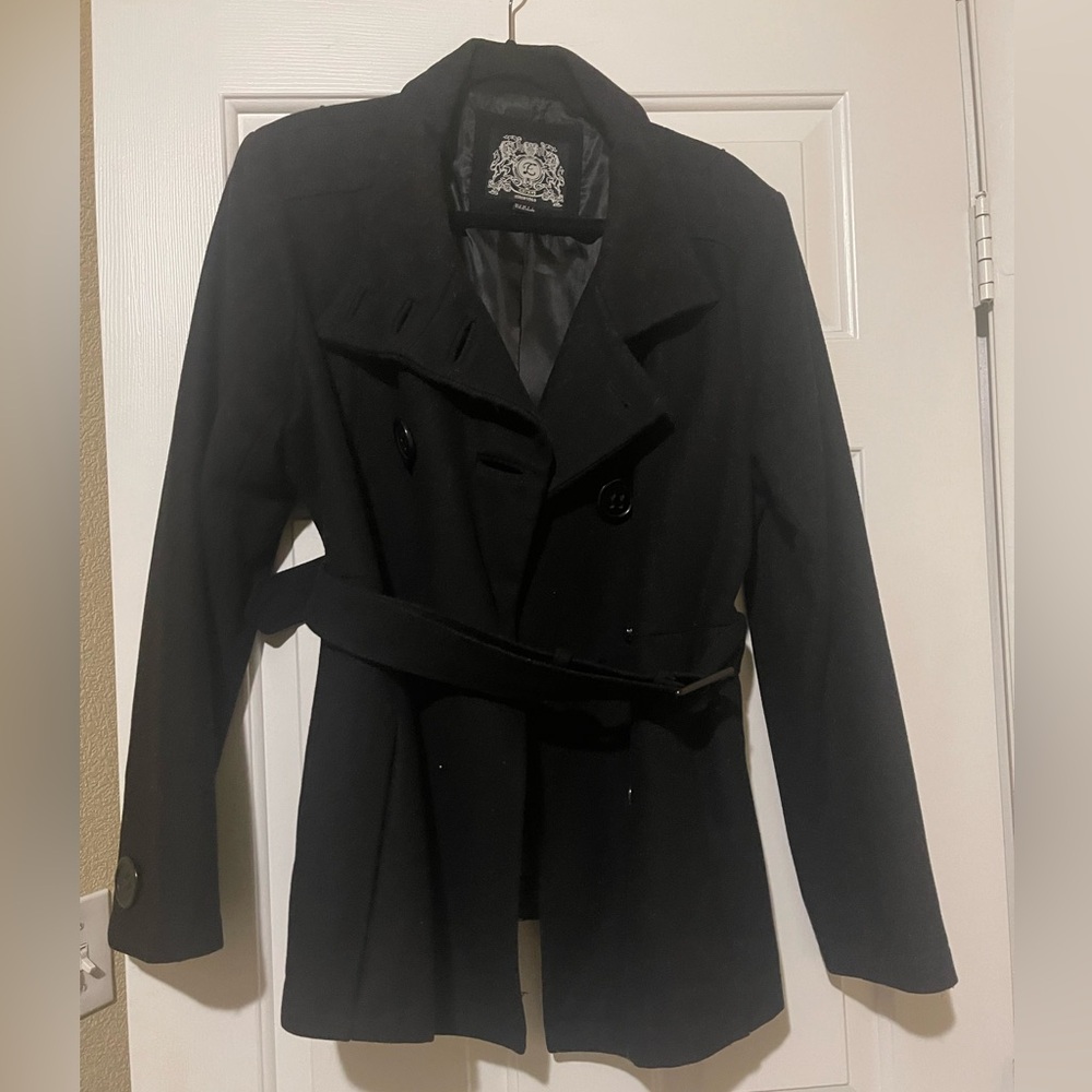 ESPRIT Black Double-Breasted Wool Blend Coat